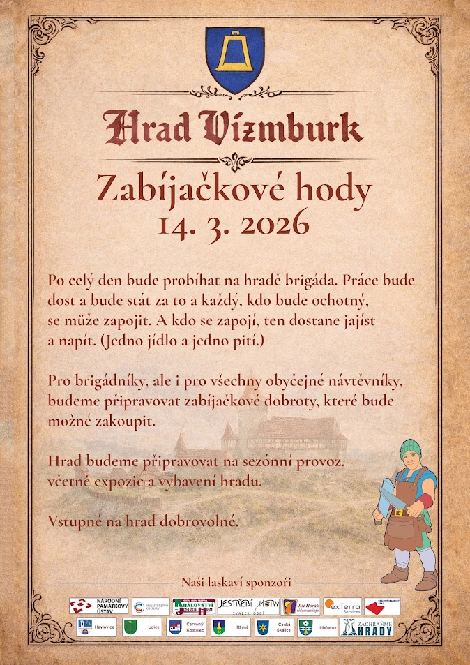 plakátek -  pozvánka na zabijačku na Vízmburk